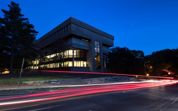 College of Nursing Building at night