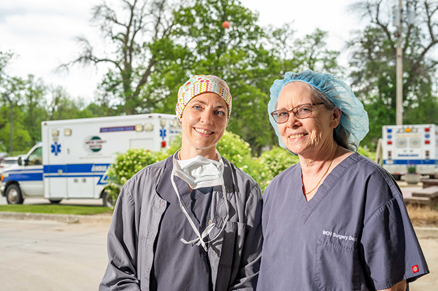 Valerie McKinley and another CRNA student