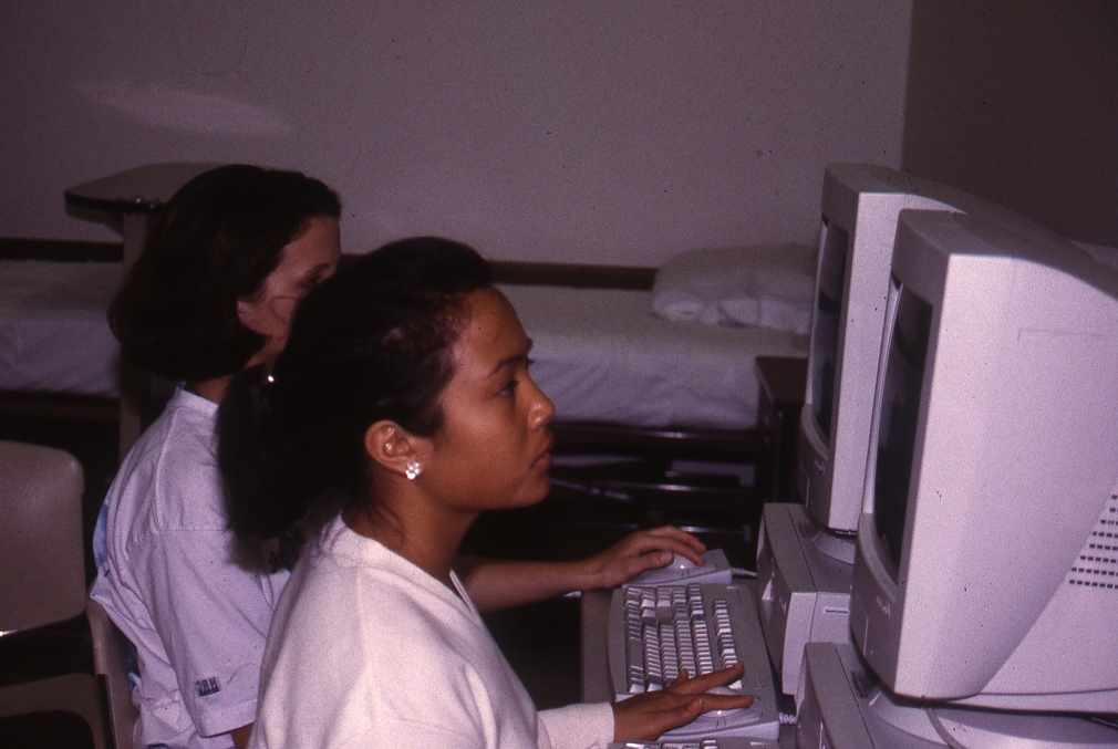 students at computers